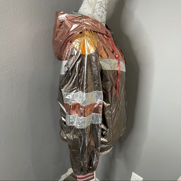 New! Mother Sport Breaker Jacket Metallic Sz Small - Picture 4 of 6